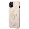 Guess PU 4G Metal Logo dėklas skirtas Apple iPhone 14 rožinės spalvos