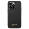 Guess telefono dėklas iPhone 14 Pro Max 6,7 GUHCP14XSLSMK juodas hard telefono dėklas Silikoninis Vintage auksinis Logo