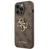 Apple iPhone 14 Pro Guess dėklas 4G Big Metal Logo rudos spalvos