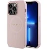 Guess GUHMP15LPSAHMCP Apple iPhone 15 Pro 6.1″ rožinės spalvos kietas dėklas Saffiano MagSafe