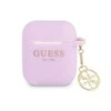 Apple AirPods Guess silikoninis Charm 4G Collection (GUA2LSC4EU) ausinių dėklas violetinės spalvos