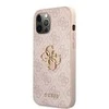 Guess PU 4G Metal Logo dėklas skirtas Apple iPhone 12 Pro Max rožinės spalvos
