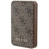 Guess Powerbank indukcinis 15W GUPB5FP4EMGW 5000mAh rudos spalvos 4G Leather Metal Logo MagSafe