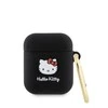 Apple AirPods Hello Kitty Silicone 3D Kitty Head (HKA23DKHSK) ausinių dėklas juodos spalvos