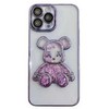 iLike Apple iPhone 14 Pro Silikoninis dėklas Print Desire Bear Violetinė