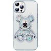 iLike Apple iPhone 14 Pro Silikoninis dėklas Print Desire Bear Sidabrinis