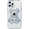 iLike Apple iPhone 14 Pro Silikoninis dėklas Print Desire Bear Sidabrinis