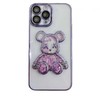 iLike Apple iPhone 14 Pro Silikoninis dėklas Print Desire Bear Violetinė