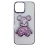 iLike Apple iPhone 14 Silikoninis dėklas Print Desire Bear Violetinė