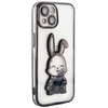 iLike Tylny pokrowiec Apple iPhone 14 Silikoninis dėklas Print Desire Rabbit Juodas ILIAPP14PDRB