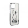 iLike Apple iPhone 15 Pro Silikoninis dėklas Print Desire Rabbit Sidabrinis