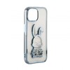 iLike Apple iPhone 15 Pro Silikoninis dėklas Print Desire Rabbit Mėlyna