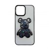 iLike Apple iPhone 15 Silikoninis dėklas Print Desire Bear Juodas
