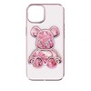 iLike Apple iPhone 15 Silikoninis dėklas Print Desire Bear Rožinė