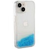 iLike Apple iPhone 15 Silikoninis dėklas Vanduo Glitter Mėlyna