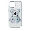 iLike Apple iPhone 15 Silikoninis dėklas Print Desire Bear Sidabrinis