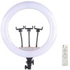 Elight SR18 46cm LED apgaismojošais gredzens ar 3x smartfona turētāju + 220V adapteri + BT tālvadības pulti Melns