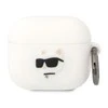 Dėklas Karl Lagerfeld KLA3RUNCHH AIRPODS 3 COVER Baltas/Baltas SILICONE CHAPETTE HEAD 3D
