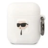 Apple AirPods Karl Lagerfeld silikoninis Karl Head 3D (KLA2RUNIKH) ausinių dėklas baltos spalvos