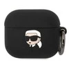 Karl Lagerfeld 3D Logo NFT Karl Head silikoninis dėklas ausinėms AirPods 3 juodos spalvos