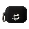 Apple AirPods 3 Karl Lagerfeld Silicone Choupette Head 3D ausinių dėklas juodos spalvos