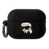 Apple AirPods Pro 2 Karl Lagerfeld silikoninis Karl Head 3D ausinių dėklas juodos spalvos