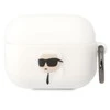 Apple AirPods Pro Karl Lagerfeld silikoninis Karl Head 3D (KLAPRUNIKH) ausinių dėklas baltos spalvos