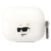 Apple AirPods Pro Karl Lagerfeld silikoninis Choupette Head 3D ausinių dėklas baltos spalvos