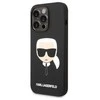 Apple iPhone 14 Pro Max Karl Lagerfeld dėklas Silicone Karl`s Head (KLHCP14XSLKHBK) juodos spalvos