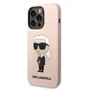 Apple iPhone 14 Pro Max Karl Lagerfeld dėklas Silicone Ikonik (KLHCP14XSNIKBCP) rožinės spalvos