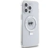 Apple iPhone 15 Pro Max Karl Lagerfeld dėklas Ring Stand Karl Head MagSafe (KLHMP15XHMRSKHH) baltos spalvos