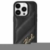 Apple iPhone 13 / 14 / 15 Karl Lagerfeld Diagonal Quilted Script (KLHCP14SPQDSMGK) dėklas telefonui juodos spalvos