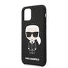 Karl Lagerfeld KLHCN58SLFKBK iPhone 11 Pro kietas dėklas juodas / juodas silikoninis ikoninis
