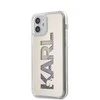 Dėklas Karl Lagerfeld HARD CASE MIRROR LIQUID GLITTER KARL IPHONE 12 MINI Sidabrinis