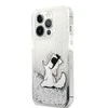Apple iPhone 13 Pro Max Karl Lagerfeld dėklas Liquid Glitter Choupette Fun (KLHCP13XGCFS) sidabrinės spalvos