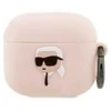 Apple AirPods 3 Karl Lagerfeld silikoninis Karl Head 3D light ausinių dėklas rožinės spalvos