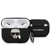 Karl Lagerfeld dėklas, skirtas Airpods Pro KLACAPSILGLBK juodas silikoninis Iconic