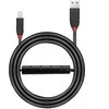 USB Kabelis - LINDY USB 3.0 A/B Aktyvus Prailginimas, 5Gbps, 10 m, Juodas