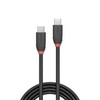 USB Kabelis - LINDY Juodas Line USB 3.2 Type C Laidas M/M, 20Gbps, 60W PD, 1 m, Juodas
