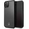 Dėklas Mercedes-Benz Apple iPhone 11 Pro Max Hard Case Leather Carbon Fiber Juodas