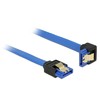 DELOCK Cable SATA 6 Gb/s lizdas tiesus > SATA lizdas į viršų kampuotas 30cm mėlynas su auksiniais spaustukais