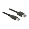 DELOCK ilgintuvas USB 3.0 tipo A kištukinis > USB 3.0 Type-A moteriškas 1.0 m juodas