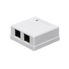 NETRACK 106-21 Netrack sukomplektuotas ant paviršiaus montuojamas lizdas 2xRJ45 8p8c UTP Cat6 LSA