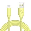 Tellur silikoninis USB-A į Lightning kabelis, 1 m, geltonas