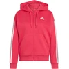Bluza damska adidas Essentials 3-Stripes Full-Zip Fleece Hoodie rožinė KF6272 (S)