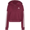 Bluza damska adidas Essentials 3-Stripes French Terry Quarter-Zip bordinė KF8316 (S)