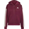 Bluza damska adidas Essentials 3-Stripes Full-Zip bordinė KX0785 (L)