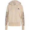 Bluza damska adidas Seasonal Essentials Animal Print 3-Stripes Full-Zip Hooded smėlio sp. KH1547 (M)