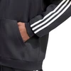 Bluza vyriška adidas Essentials 3-Stripes Fleece Full-Zip Hoodie juoda KY6559 (M)