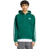 Bluza vyriška adidas Essentials 3-Stripes Fleece Full-Zip Hoodie žalia KZ1412 (XL)